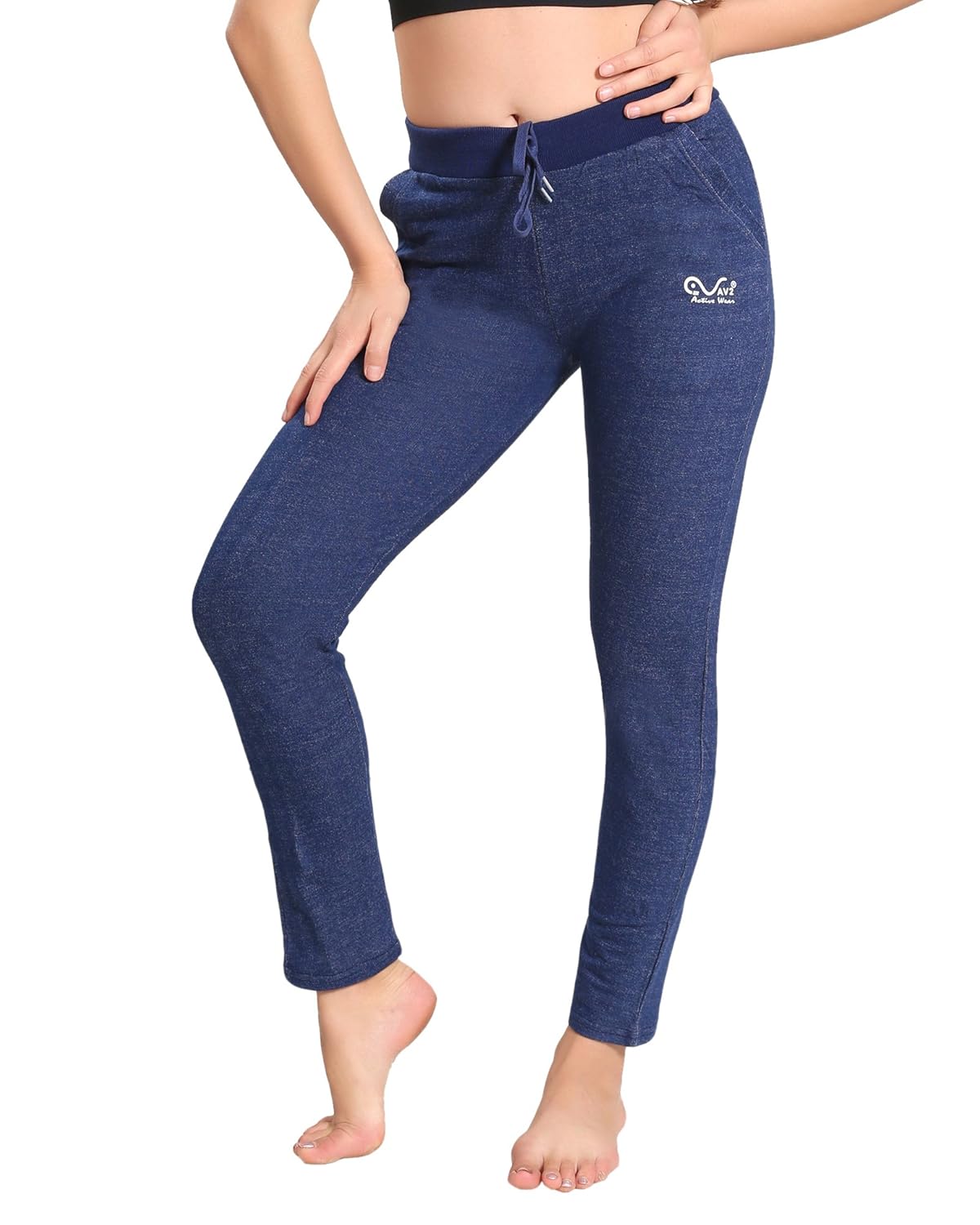 av2 women cotton solid jogger pyjama