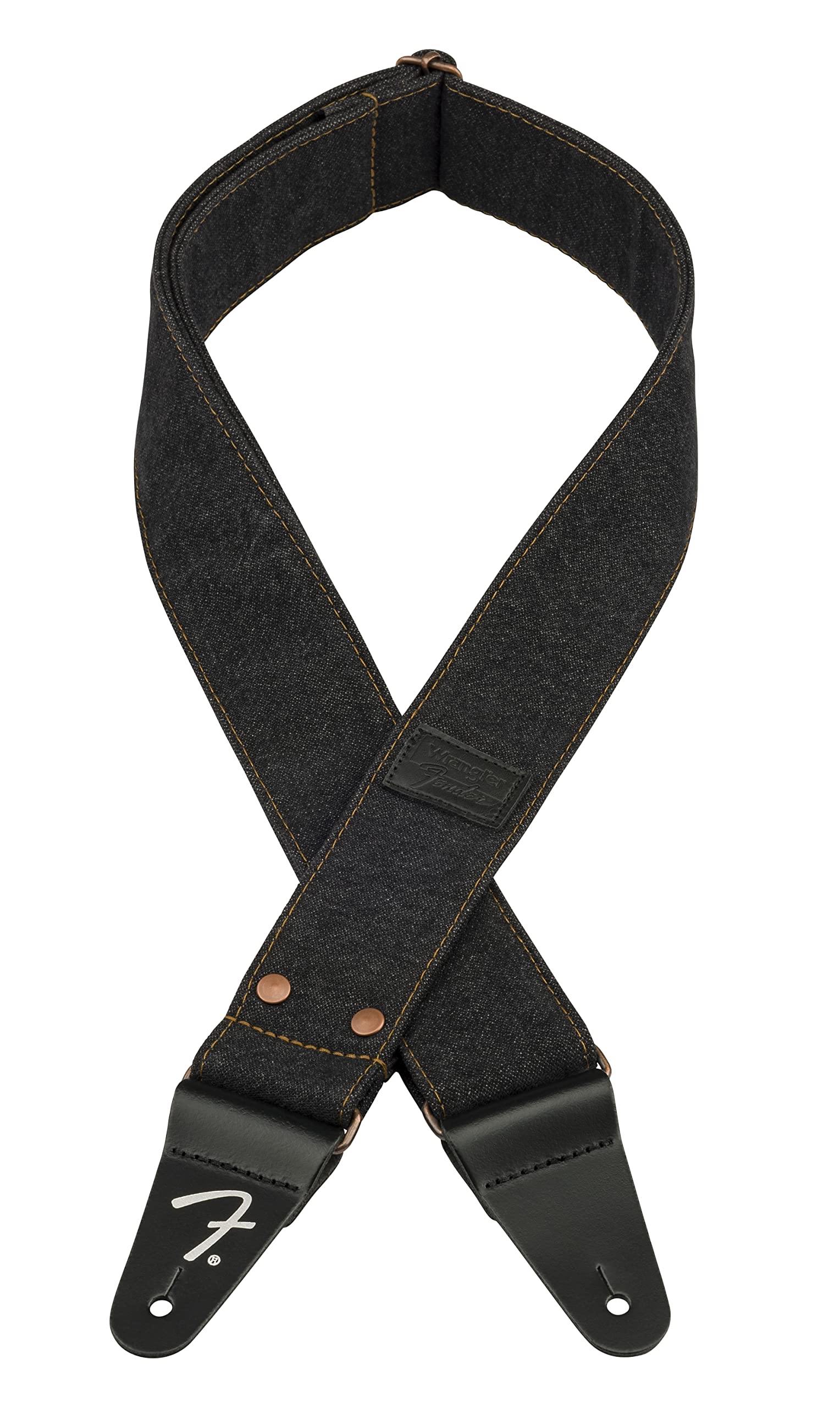 Fender x Wrangler Riveted Denim Strap, Black