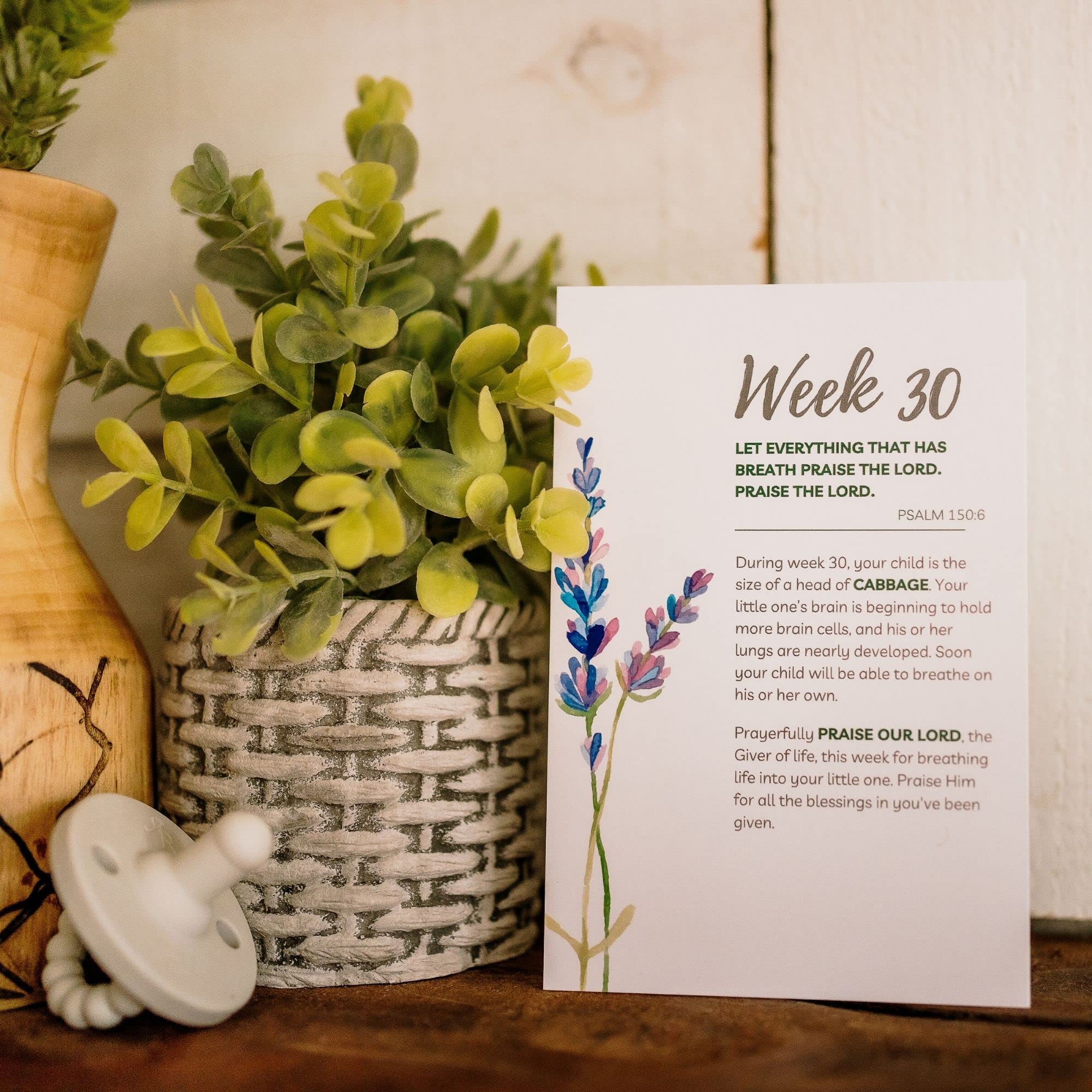 Pregnancy Prayer Cards - Weekly Milestone Cards for Expecting Mother, Congratulations Gift for First Time Mom, Must Haves and Essentials for Mom to Be