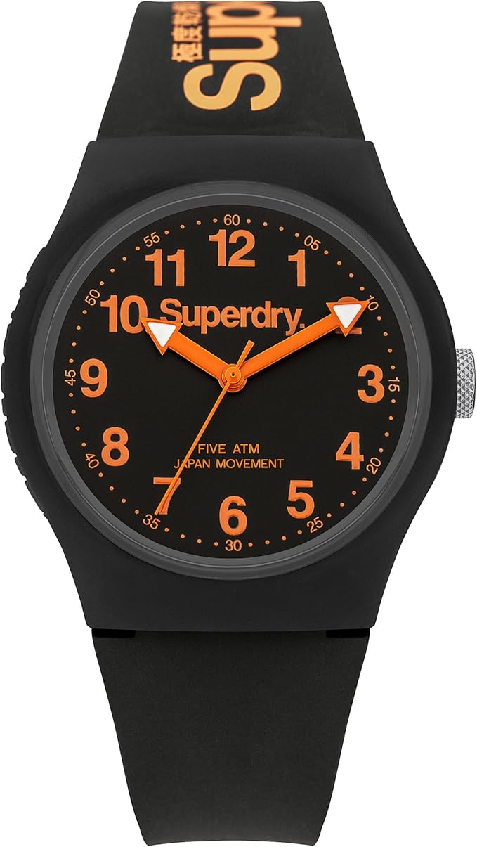 Superdry Orologio da Uomo Analogico al Quarzo con Cinturino in Silicone – SYG198UU