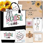 Awfrky Nurse Gifts for Women, Nurse Appreciation Gift Set for Female Nursing Student - RN Graduation, Nurses Week & Christmas Gift Basket with Canvas Tote Bag