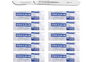 MJW Scalpel Handle no.4 with 10 pcs Scalpel Cutting Edge #21 Perfect for Hobby Arts, Crafts, and Grafting Tool Performance Handle Craft Scalpel