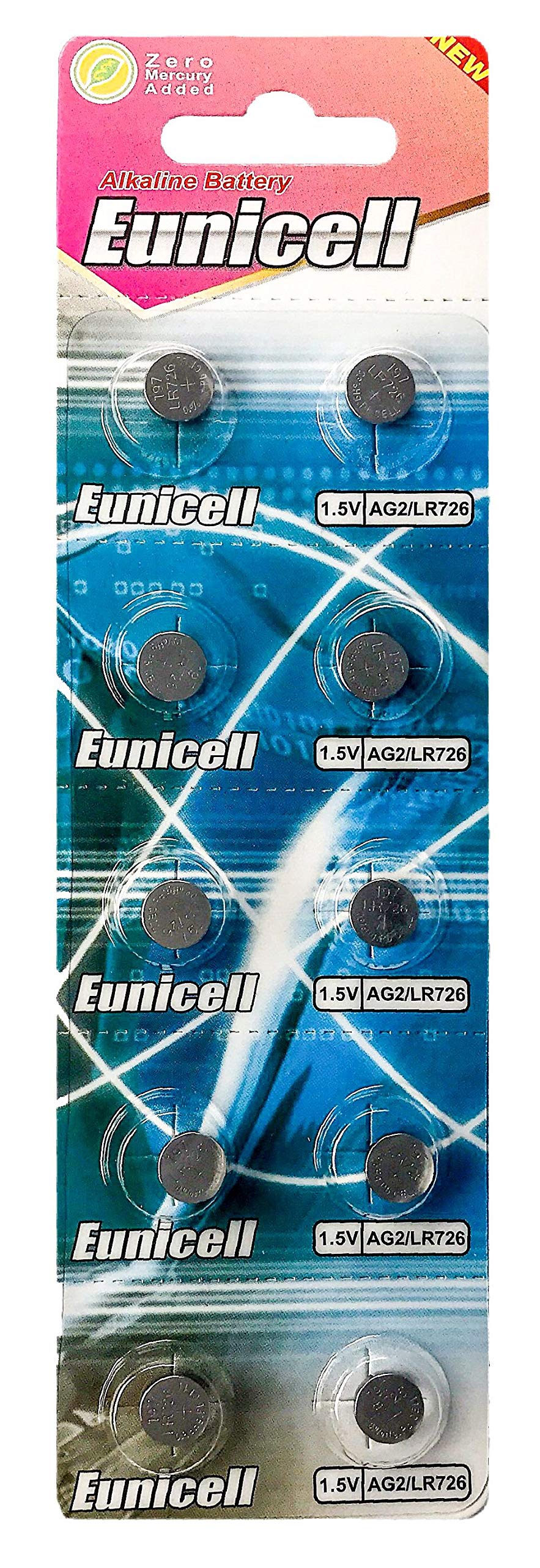 AG2 (5 Blister Ercards = 50 Batteries) Eunicell
