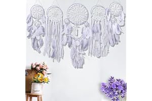 UANYEMON Dream Catcher Set of 5 Boho Wall Hanging Decor Handmade Traditional Feathers Dream Catchers for Kids Bedroom Living Home Decoration