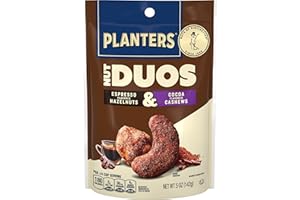 PLANTERS Nut Duos, Flavored Nuts Snack Pack - Cocoa Cashews & Espresso Hazelnuts 5oz
