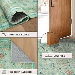 Living Room Area Rug - 6x9 Washable Low Pile