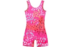 LUOUSE Gymnastics Leotards for Girls With Shorts,Kids Dance Unitards Biketards