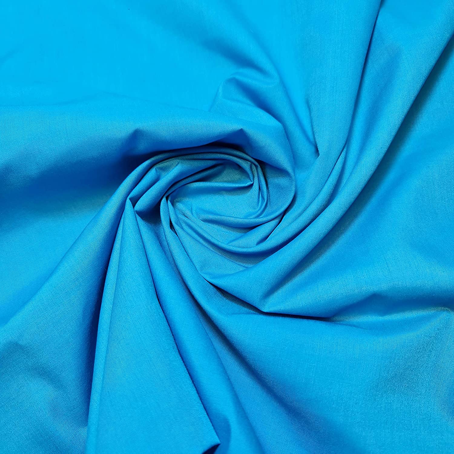 Textile Station Plain/Solid Dyed Polyester Polycotton Dress Craft Fabric Material 44" - 112 cm Wide Sold As 1 Meter Pre - Cut Lengths (Available in 42 Colours)(Kingfisher, 2 Meter)