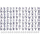 PAMIR TONG 208pcs A-Z 14mm Full Crystal Rhinestones Alphabet Letters Pendants Jump Rings for DIY Bracelets, Necklace, Jewelry Making Crafts Charms