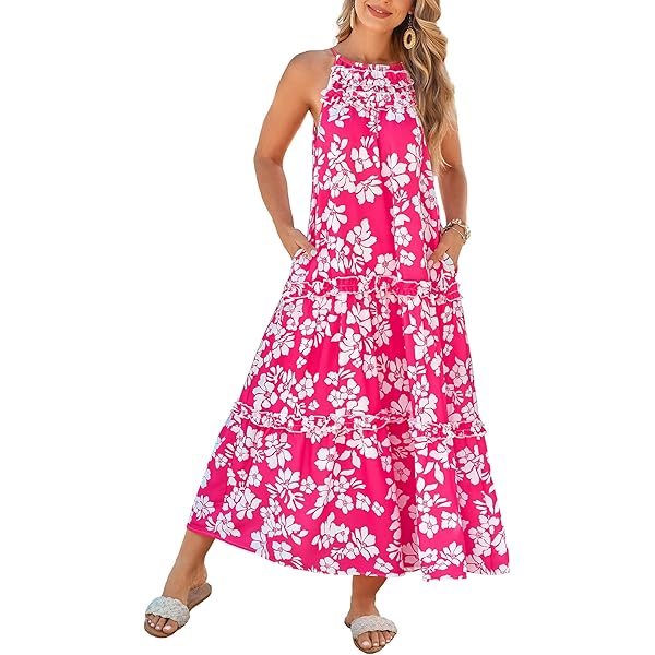 endless rose Women's Strapless Floral Embroidered Maxi Dress, Peony Pink, S  at Amazon Women's Clothing store