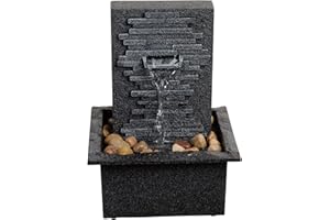 Haobos Indoor Tabletop Fountain Exquisite Meditation Desk Water Fountain Decorative Zen Fountain Office and Home Decor with Authentic River Rocks (22116)