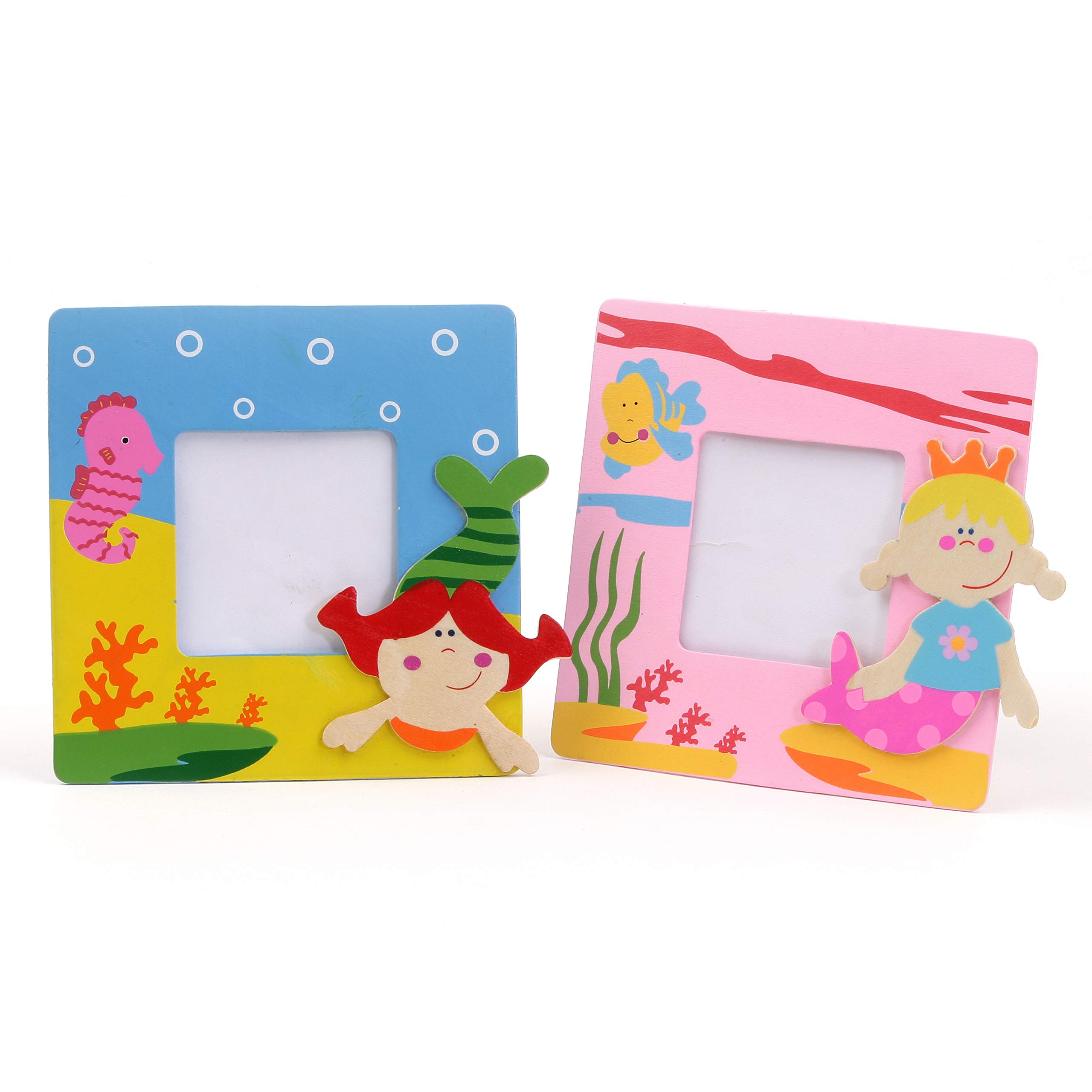 Mopec w986.2 – Children's Wooden Photo Frames Decorated with Mermaids, Pack of 4 Units