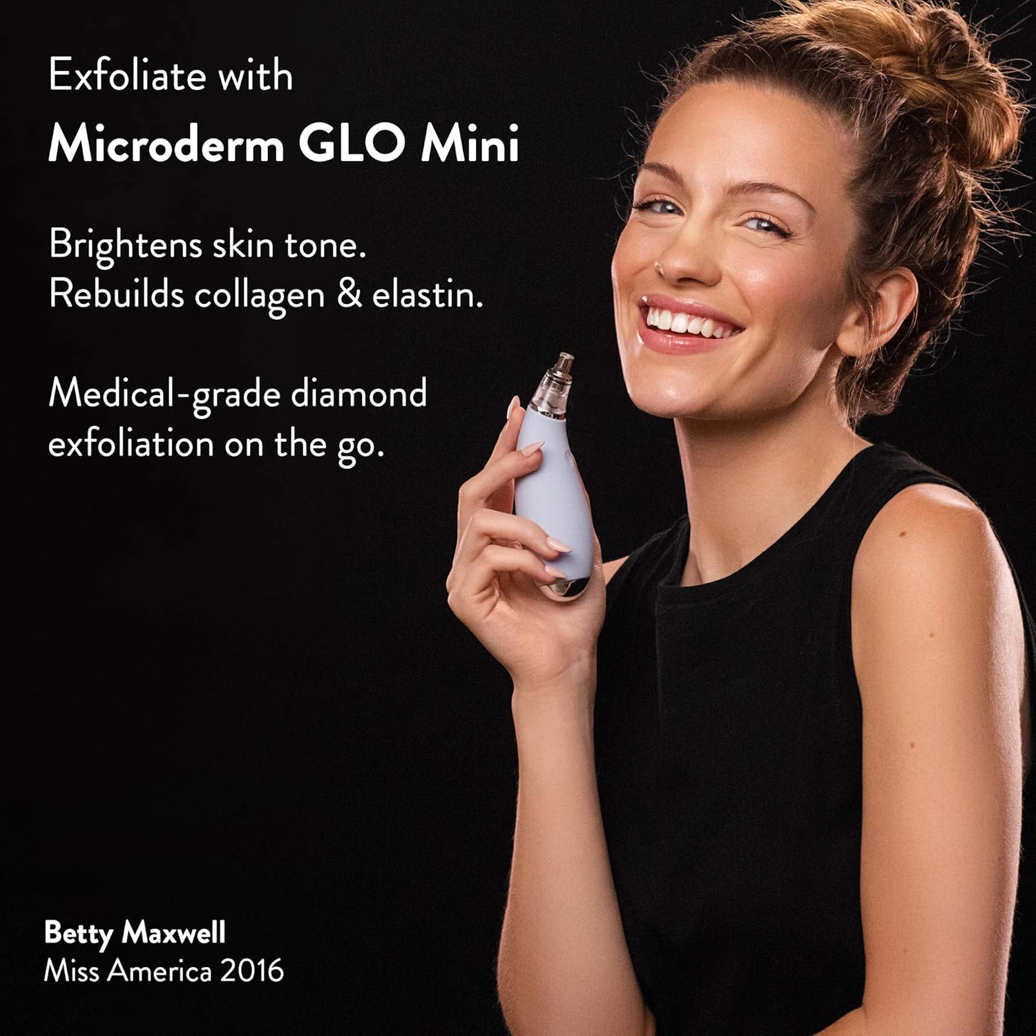 Microderm GLO MINI Premium Skincare Bundle - Includes Diamond Microdermabrasion System, 8mm Filters 30 pack, Peptide Complex Serum. Best Anti Aging Treatment Blackhead Remover and Pore Vacuum Kit: Beauty