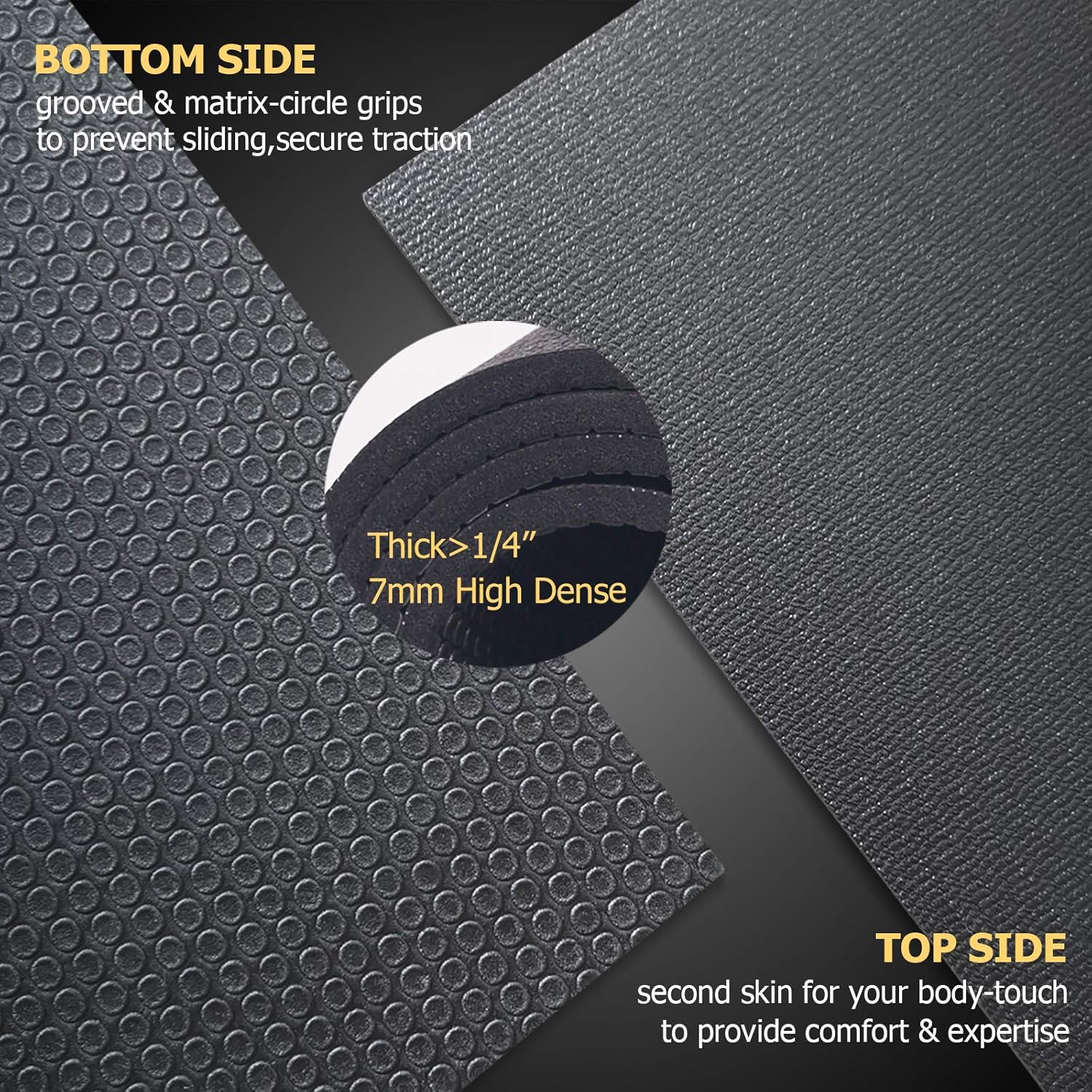 Gxmmat Large Exercise Mat 6'x4'x7mm, Thick Workout Mats for Home Gym Flooring, Extra Wide Non-Slip Durable Cardio Mat, High Density, Shoe Friendly, Perfect for Plyo, MMA, Jump Rope, Stretch, Fitness : Sports & Outdoors