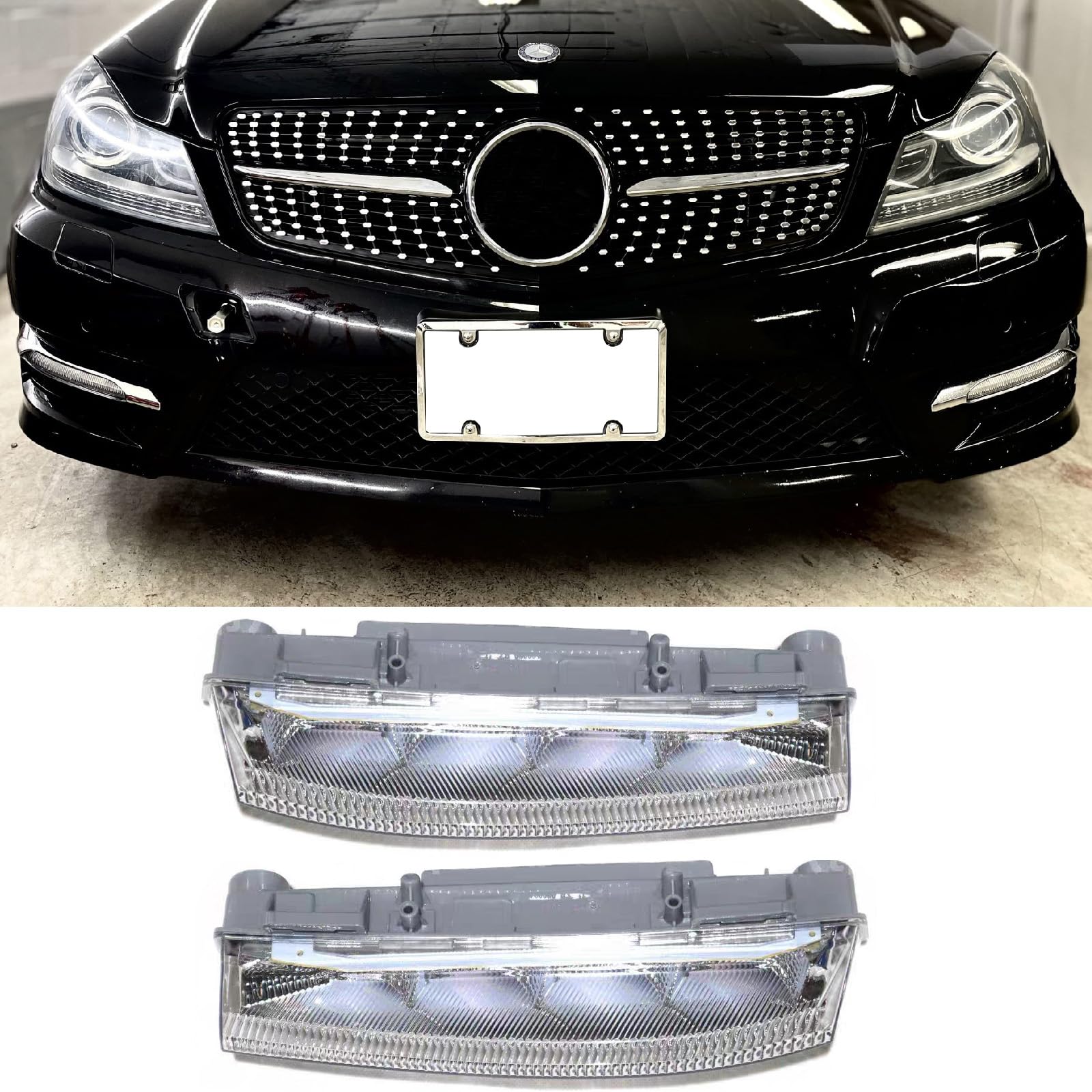 Photo 1 of Fog Light LED Daytime Running Light Fog Lamp Compatible with 2007-2014 Mercedes Benz C Class W204 C250 C300 C350 E Class W212 E350 E63 Left#2049068900 Right#2049069000