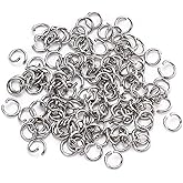 2000Pcs 6mm Stainless Steel Open Jump Rings 21 Gauge Metal O Rings Single Loop Connectors for Jewelry Necklaces Bracelet Earrings Keychains Chainmail DIY Making