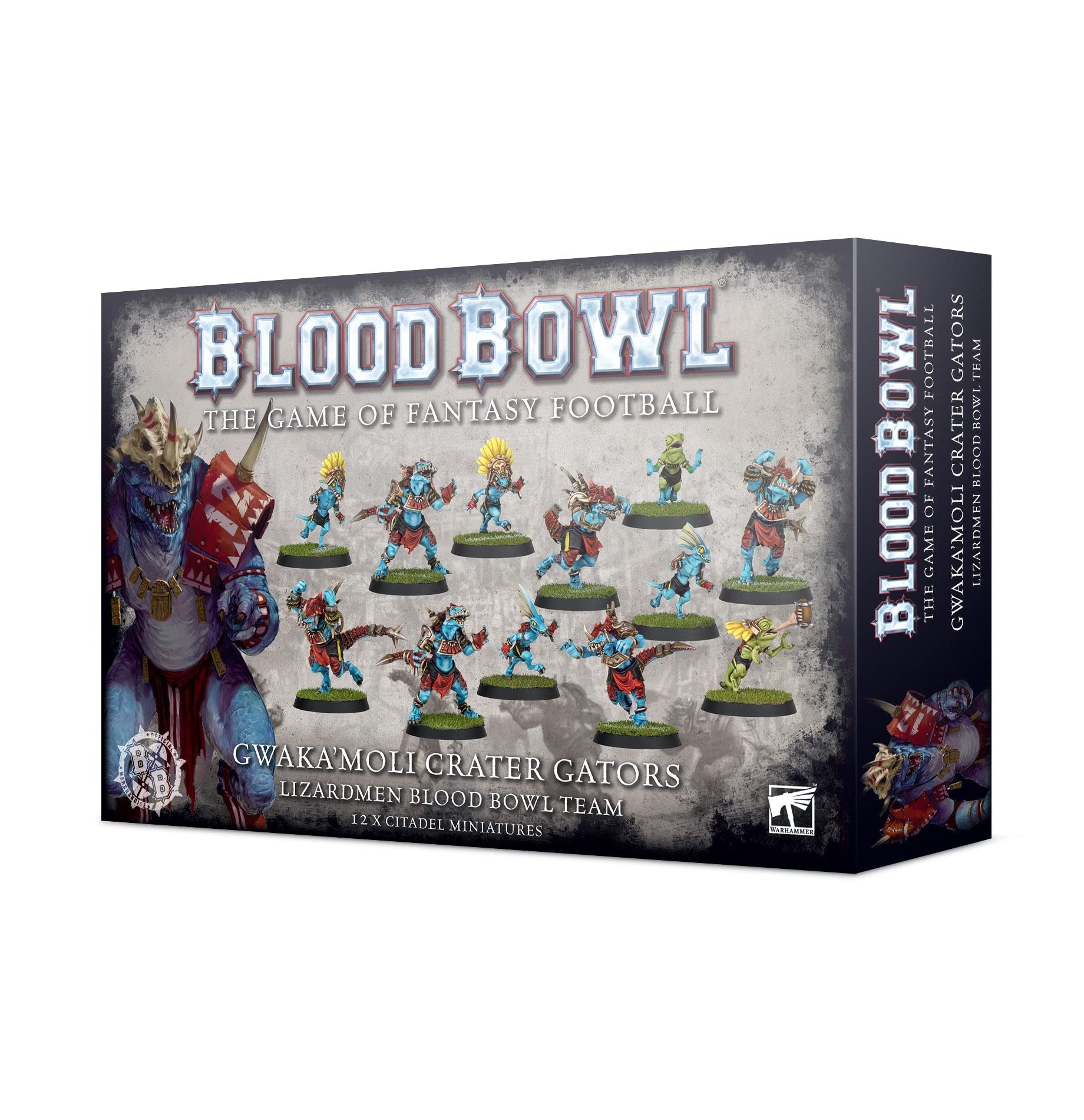 Games Workshop - Blood Bowl: Lizardmen Team - Gwaka'moli Crater Gators, Schwarz