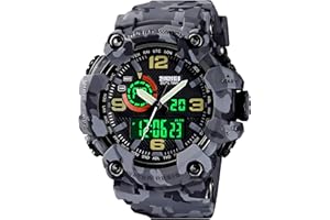 Gosasa Men's Large Face Outdoor Sports Watches Military S-Shock Watch Waterproof, Backlight, Alarm, Stopwatch Features - Rugged Wristwatch for Training, Hiking, and Adventure
