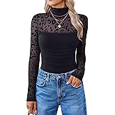 Avidlove Women Long Sleeve Bodysuit Turtle Neck Shapewear Body Suits Mesh One Piece Leotard Shirt Going Out Tops Fall Outfits