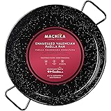 Machika Enameled Steel Skillet, Non Stick Paella Pan, Perfect for Camping and Outdoor Cooking, Rust Proof Coating 15 inch (38
