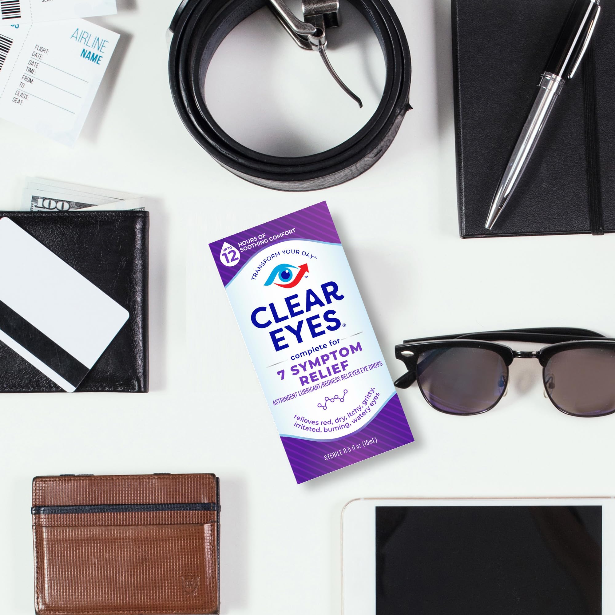 Clear Eyes 7 Symptom Relief Eye Drops, 0.5 Fl Oz