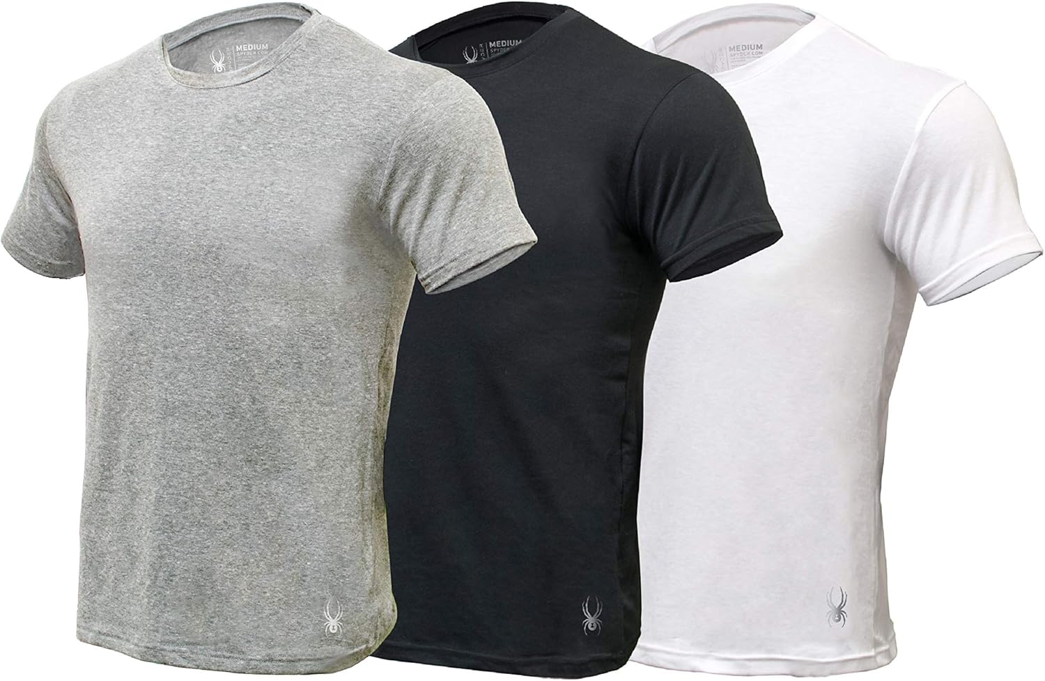 Spyder Crew Neck Mens Undershirts/Ultra Soft 95 Cotton Stretch T