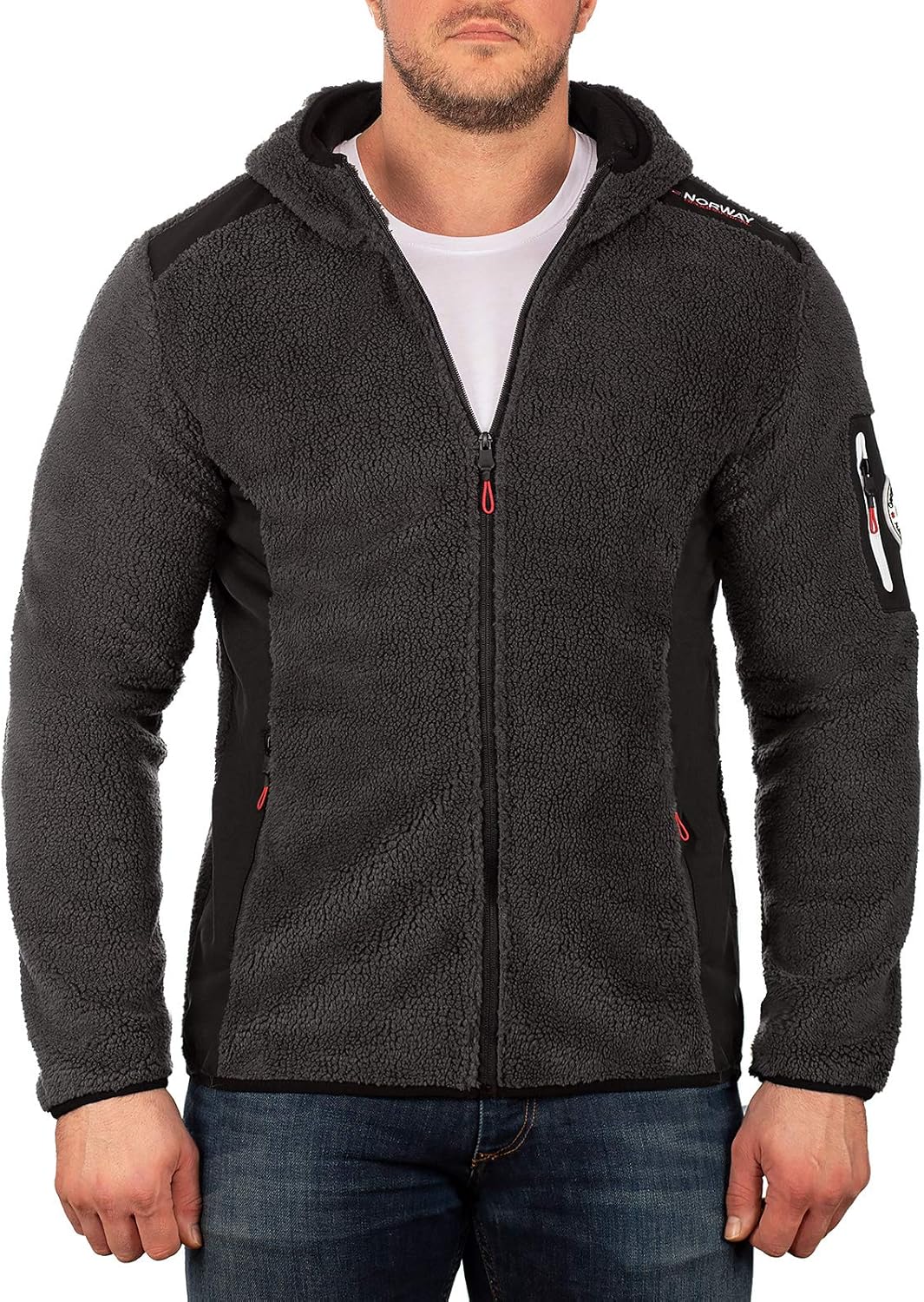 Geographical Norway Men's teddy fleece outdoor jacket Amazon.co.uk