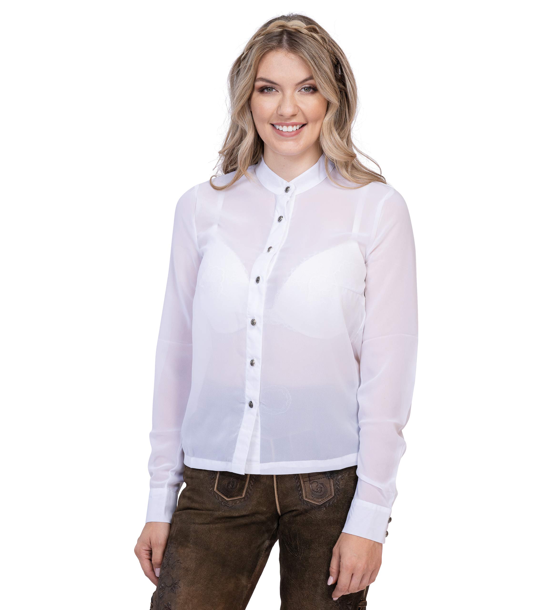 Schöneberger Costume Couture Costume Blouse Romy Elegant Transparent Women's Costume Shirt Romy - White - 8