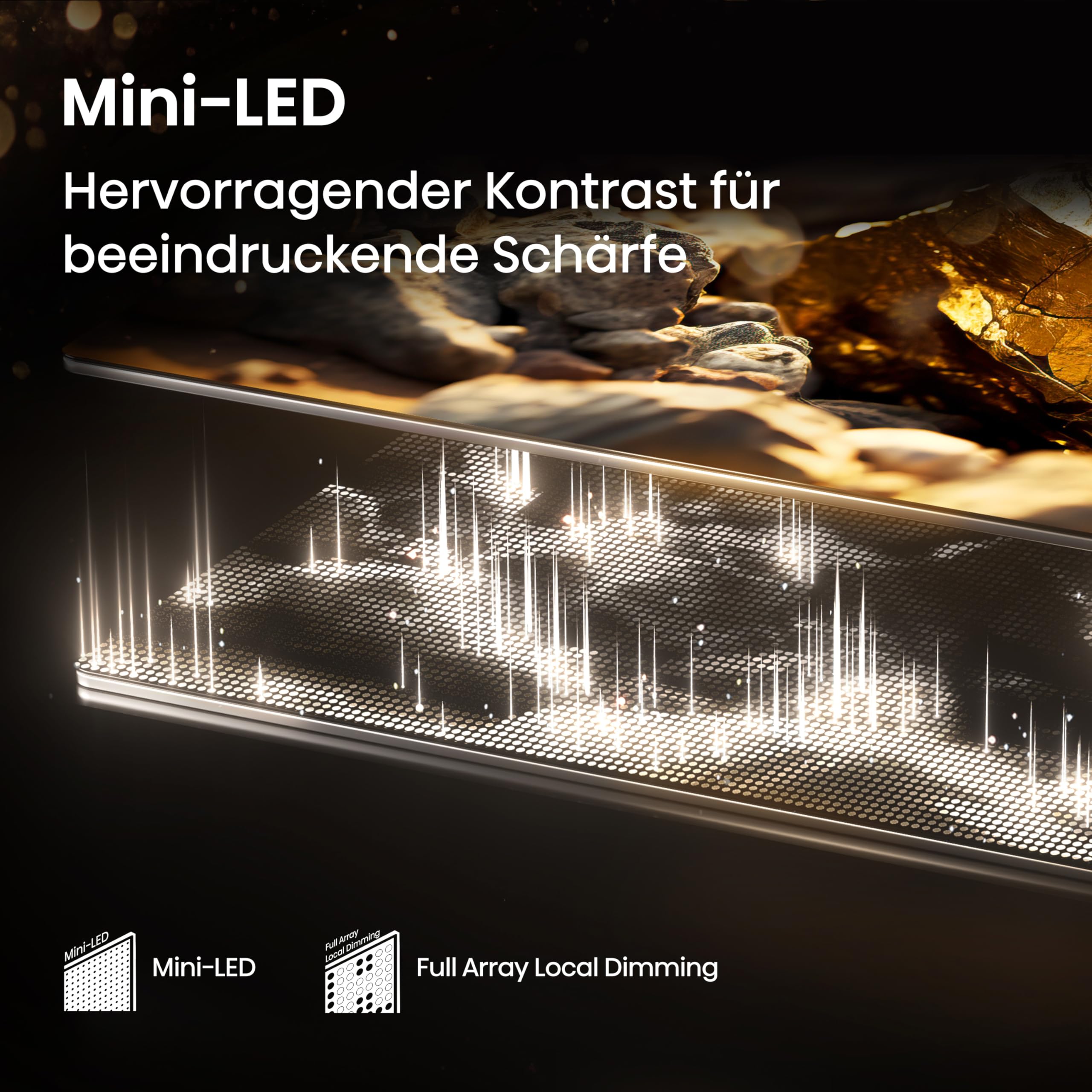 Hisense 55E89Q Fernseher, 55 Zoll (139cm), 4K ULED Mini LED, Smart TV, 144Hz Game Mode PRO, Hi-View AI Engine, AI Smoothmotion, Built-in Subwoofer, Dolby Vision.Atmos, Filmmaker Mode, Hi-Concerto 4