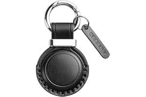 KEEPXYZ Genuine Leather for AirTag Keychain Holder – Air Tagholder Case Cover for Air Tag Key Chain Ring Fob Accessories
