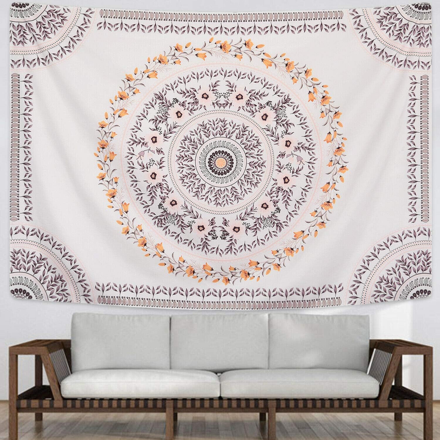 Jiamingyang Flower Elephant Print Wall Hanging Tapestry Bohemian Room Decor Bedding Rug (Small/59" X 51", Pattern 12)