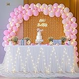 Shillance 9ft White Tulle Table Skirt for Rectangle