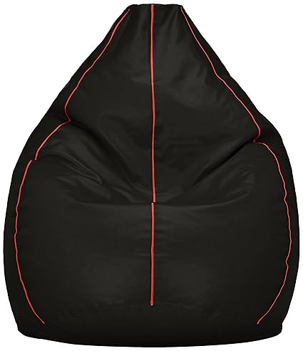 Solimo Bean Bag Cover (Black and Pink)