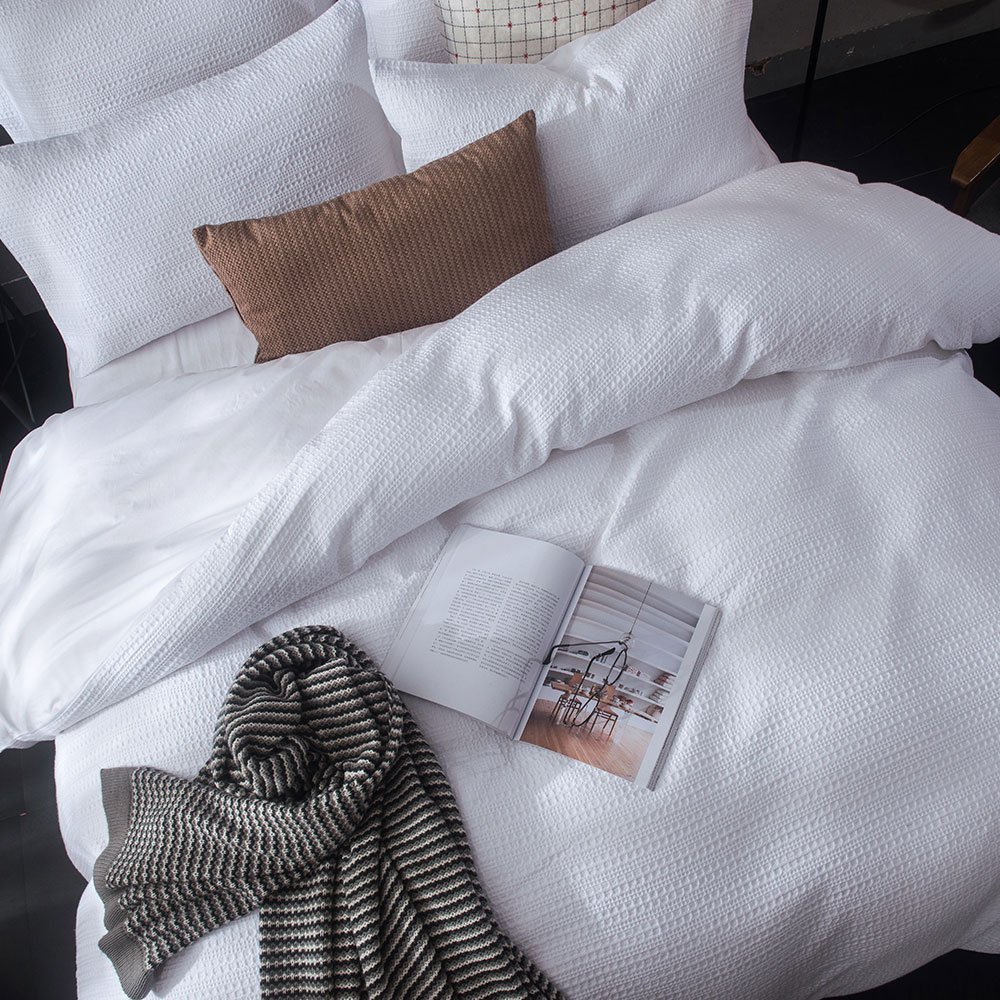 Merryfeel Sand Washed Cotton Waffle Weave Duvet Cover Set Twin eBay