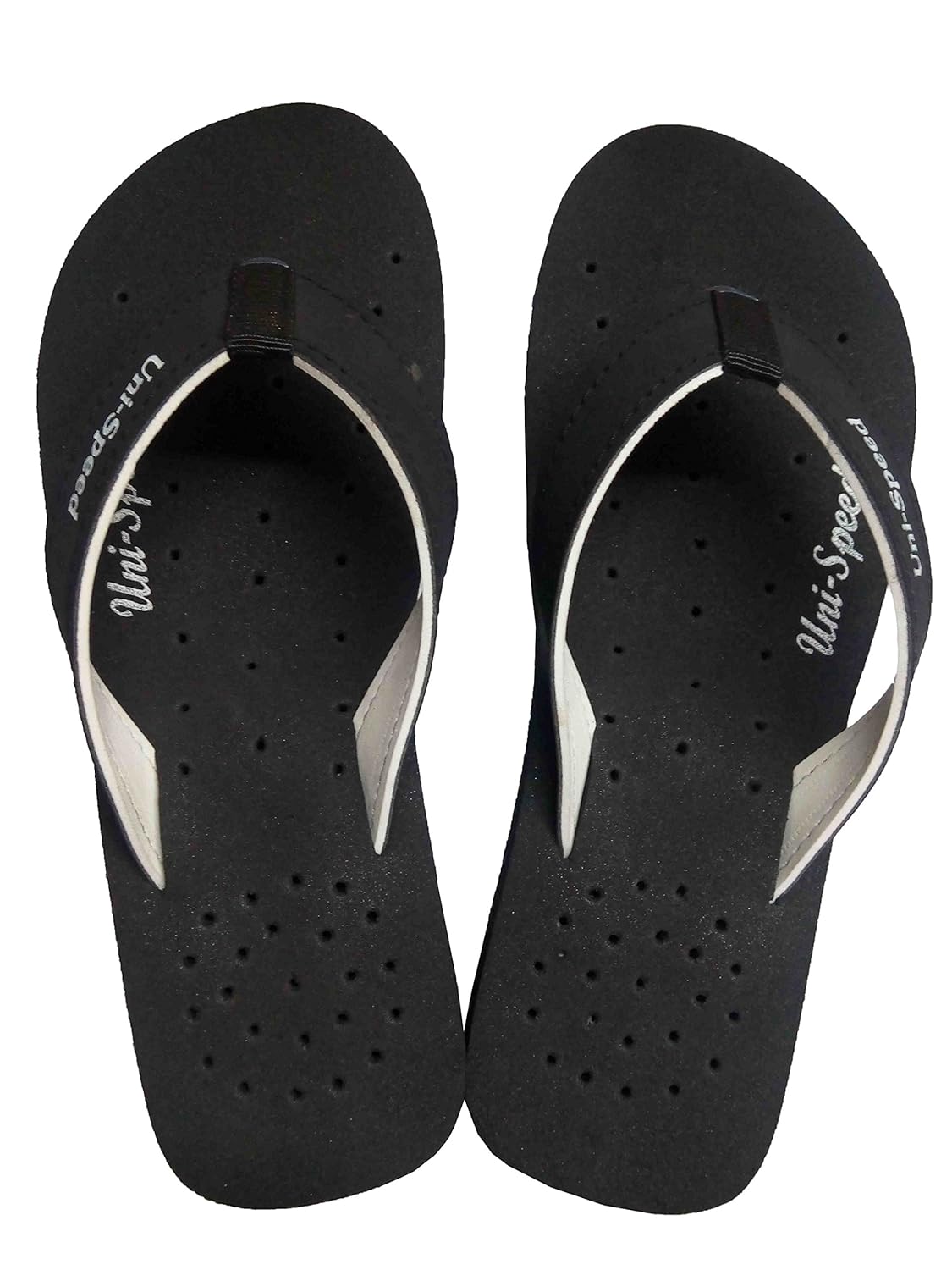 unispeed women's diabetic care + super soft flip-flops (black orthopedic slippers)