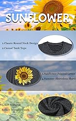 Sunflower Tank Tops Women Sunflower Graphic Tees