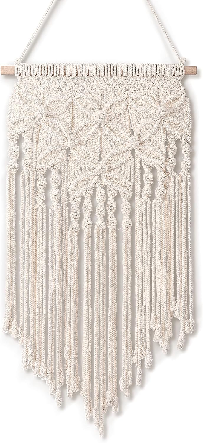 Tapestries - VUDECO White Boho Large Macrame Wall Hanging Boho Inspired 12.6