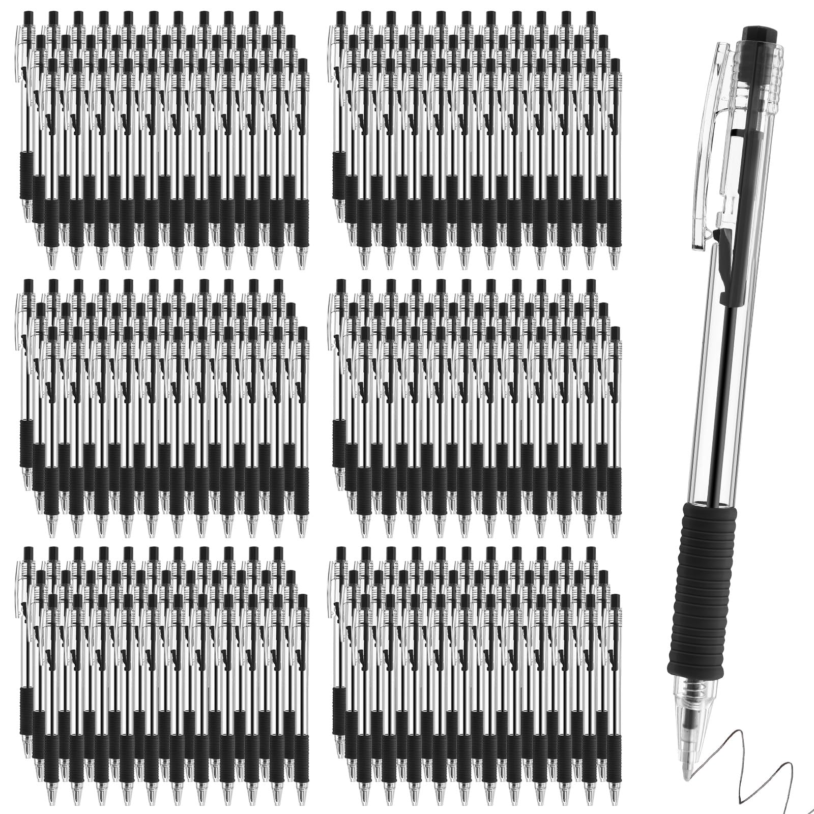 Photo 1 of Sayglossy 200 Pack Black Gel Ink Pens Bulk, 1.0mm Retractable Click Point Ballpoint Pens Smooth Writing with Comfortable Grip for Back to School Office Classroom Business Home Work Supplies