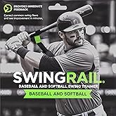 SWINGRAIL Baseball/Softball Hitting Trainer &ndash; Swing Trainer Aid for Batting &amp; Hitting Practice &ndash; Baseball Training Equipment to Improve Bat Speed, Swing Mechanics, Contact &amp; Timing &ndash; For Ages 9 and Up