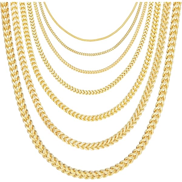 Amazon.com: Nuragold 10K Real Yellow Gold Franco Square Chain