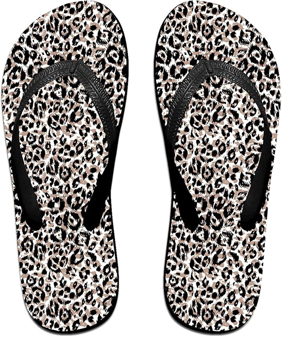 Amazon.com | Unisex Slim Flip-Flops Slippers Beach Flat Thong Sandals Colored Leopard Print 