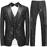 Men's Suit 3 Piece Satin Shawl Lapel Blazer Jacket Vest Pants Tuxedo Set for Wedding Prom Dinner Party