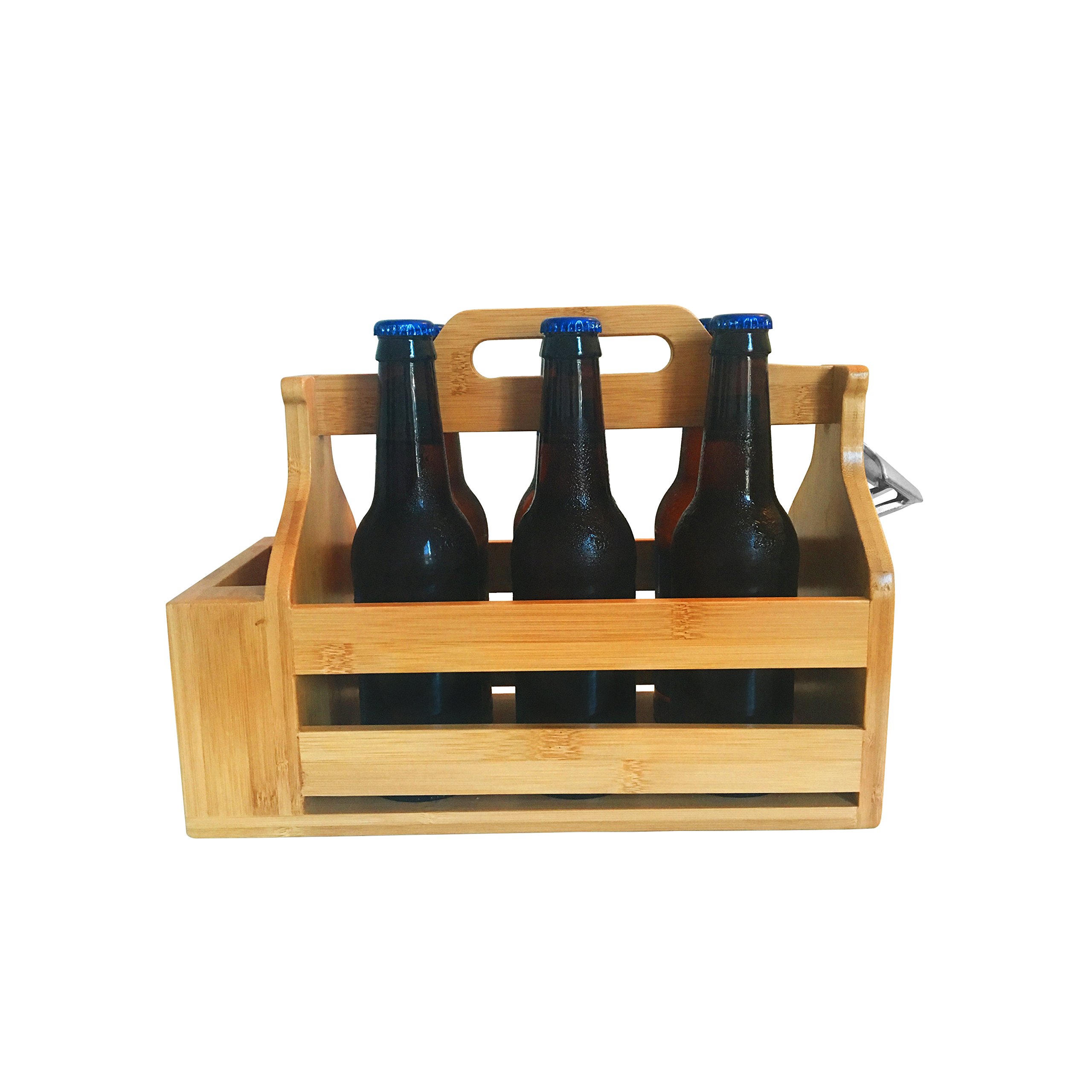 Wooden 6-Pack Beer Carrier / Holder / Tote, Comes With Two ...