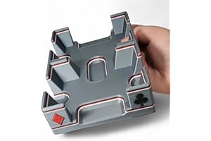 NEWT'S PLAYING CARDS Ritzy Design Playing Card Tray: Suited Design Includes Hearts, Diamonds, Spades and Clubs - Non-Swivel or Stationary Caddy, Made in USA (Silver)