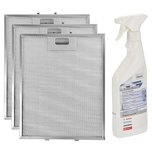 SPARES2GO Metal Cooker Hood Mesh Filter & Bosch Concentrate Degreaser