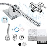 Shower Enema kit for Colon Cleansing-Stainless Steel Enema Shower Attachment-Shower Douche kit Colon Cleansing Anal Shower-Colonic Irrigation Home Kit-9 Pieces Set with 100 Inches Hose for Men &amp; Women