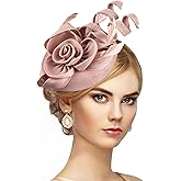 Zinniday 2026 Victoria Derby Fascinator - Kentucky Church Hats 1920s 50s Vintage Tea Party Hat with Hair Clip for Women