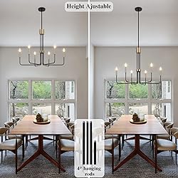 ZemSum 6-Light Modern Farmhouse Chandelier, Black