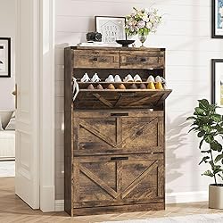 Halitaa Shoe Cabinet with 3 Flip Drawers & 2