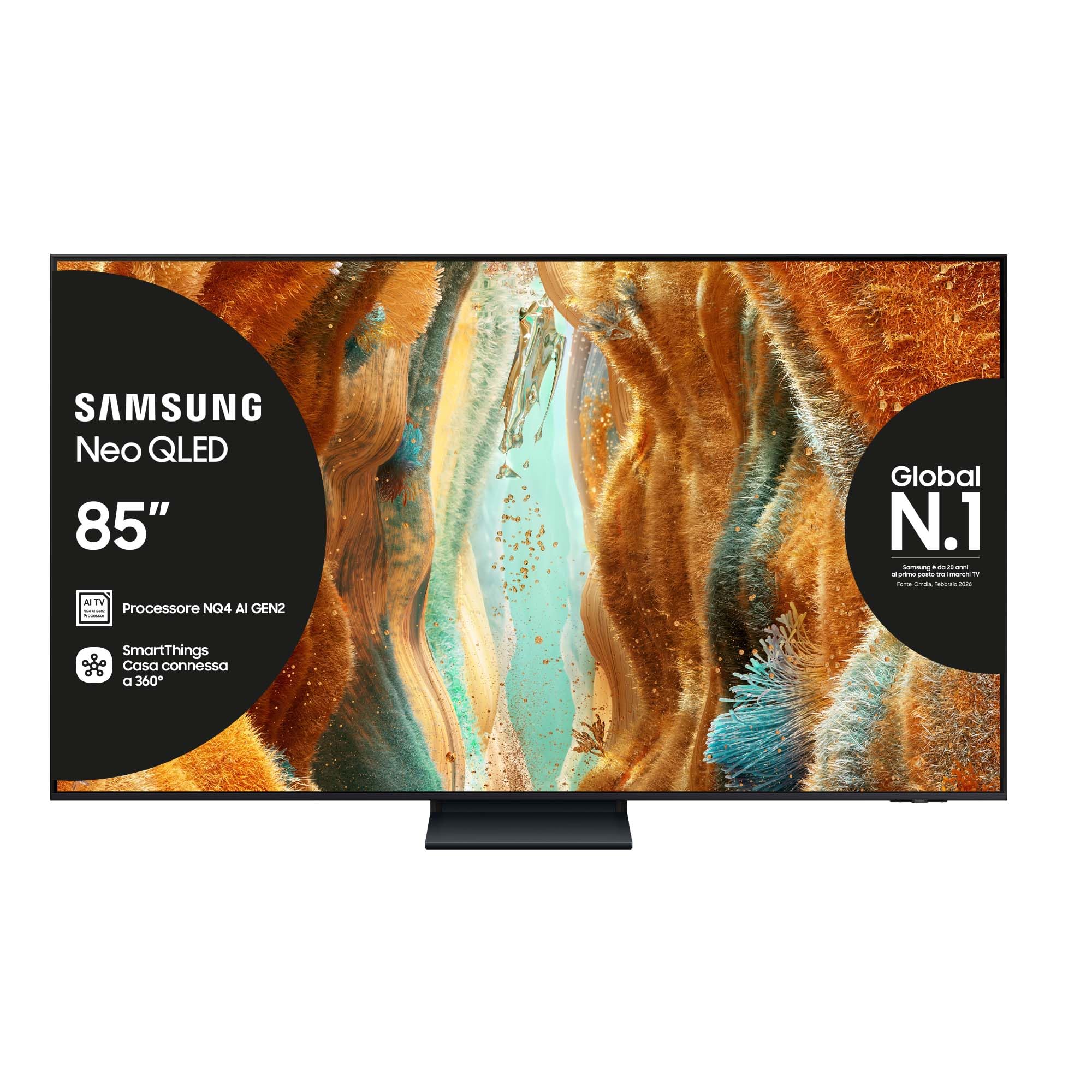 Samsung Neo QLED 4K Vision AI Smart TV 85'' QE85QN74FATXZT Mini LED, NQ4 AI Gen2 Processor, 4K AI Upscaling, Motion Xcelerator 144 Hz,Tecnologia Quantum Matrix Slim, OTS Lite, AirSlim Design, 2025
